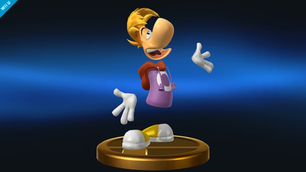 Según Sakurai, este trofeo de Rayman fue basado en un modelo 3D reciente que Ubisoft mandó específicamente para el juego.